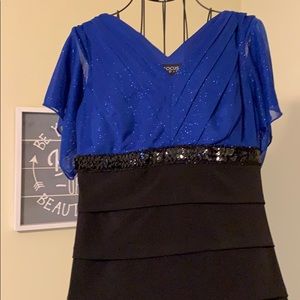 Gorgeous sparkly blue and black dress